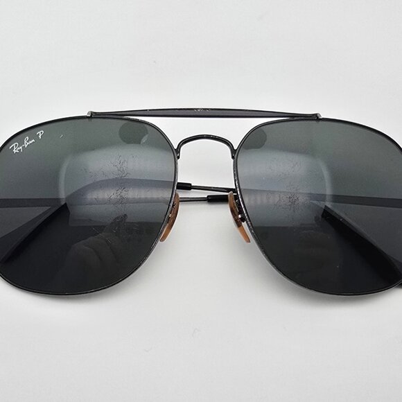Ray-Ban RB3561 002/58 General Black Frame Polarized G-15 Lens Aviator Sunglasses - Picture 11 of 16